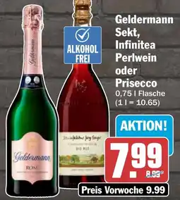 HIT Geldermann Sekt, Infinitea Perlwein oder Prisecco Angebot