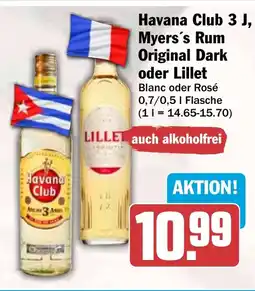 HIT Havana Club 3 J, Myers's Rum Original Dark oder Lillet Blanc oder Rosé Angebot