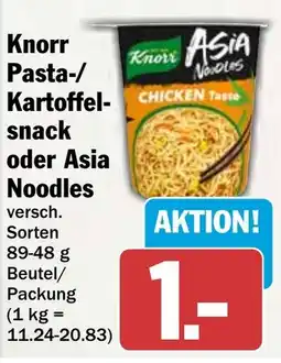 HIT Knorr Pasta-/ Kartoffelsnack oder Asia Noodles Angebot