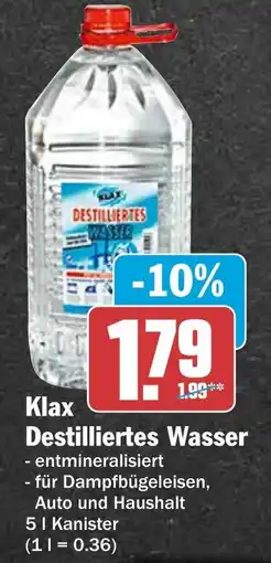 HIT Klax Destilliertes Wasser Angebot