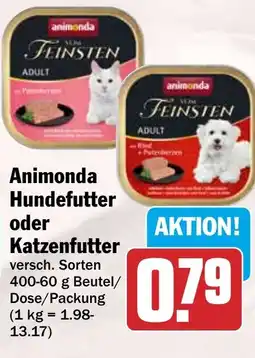 HIT Animonda Hundefutter oder Katzenfutter Angebot