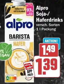 HIT Alpro Soja-/ Haferdrinks Angebot