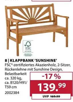 Dehner Klappbank 'sunshine' Angebot