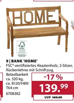 Dehner Bank 'home' Angebot
