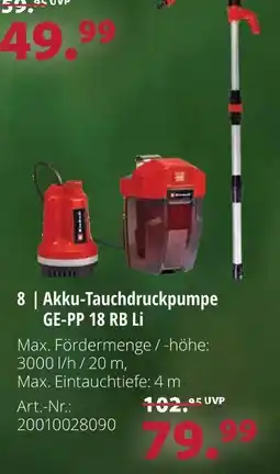 Dehner Akku-tauchdruckpumpe ge-pp 18 rb li Angebot