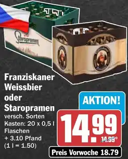 HIT Franziskaner Weissbier oder Staropramen Angebot