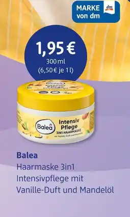 dm drogerie Balea haarmaske intensivpflege 3in1 Angebot