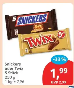 Budni Snickers snickers oder twix Angebot