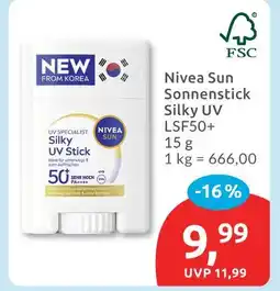 Budni Nivea sun sonnenstick silky uv lsf50+ Angebot