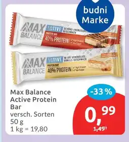 Budni Max balance active protein bar Angebot