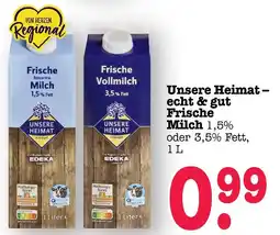 E-Center Unsere heimat frische fettarme milch Angebot