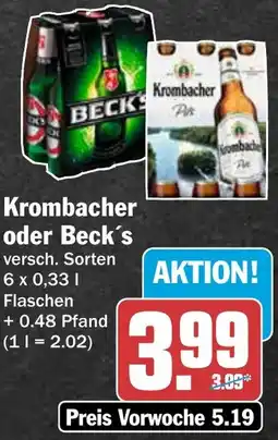 HIT Krombacher oder Beck's Angebot