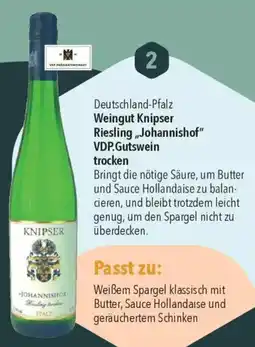 CITTI Markt Weingut Knipser Riesling,,Johannishof" VDP.Gutswein trocken Angebot