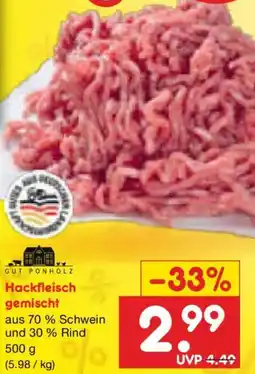 Netto Marken-Discount GUT PONHOLZ Hackfleisch gemischt Angebot
