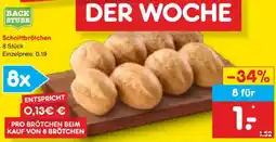 Netto Marken-Discount BACK STUBE Schnittbrötchen Angebot