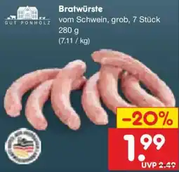 Netto Marken-Discount GUT PONHOLZ Bratwürste Angebot