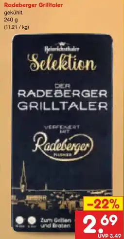 Netto Marken-Discount Radeberger Grilltaler Angebot