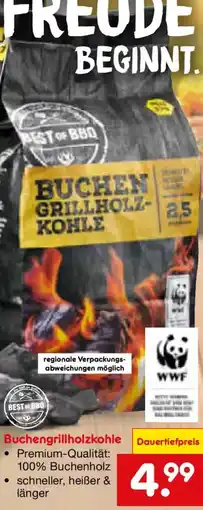 Netto Marken-Discount Buchengrillholzkohle Angebot