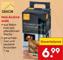 Netto Marken-Discount DEKOR Holz Anzündwolle Angebot