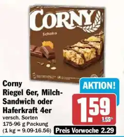 AEZ Corny Riegel 6er, Milch Sandwich oder Haferkraft 4er Angebot