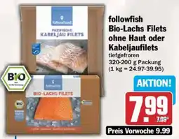 AEZ followfish Bio-Lachs Filets ohne Haut oder Kabeljaufilets Angebot