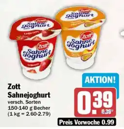 AEZ Zott Sahnejoghurt Angebot