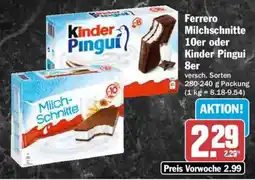 AEZ Ferrero Milchschnitte 10er oder Kinder Pingui 8er Angebot