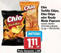 AEZ Chio Tortilla Chips, Chio Chips oder Ready Made Popcorn Angebot
