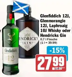 AEZ Glenfiddich 12J, Glenmorangie 12J, Laphroaig 10J Whisky oder Hendricks Gin Angebot