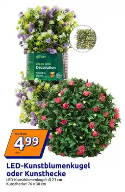Action LED-Kunstblumenkugel oder Kunsthecke Angebot
