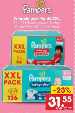 Netto Marken-Discount Pampers Windeln oder Pants XXL Angebot