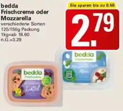 WEZ bedda Frischcreme oder Mozzarella Angebot