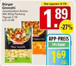 WEZ Bürger Gnocchi Angebot