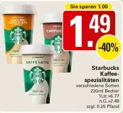 WEZ Starbucks Kaffeespezialitäten Angebot