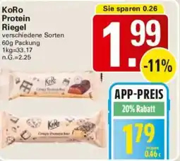 WEZ KoRo Protein Riegel Angebot