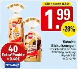 WEZ Schulte Biskuitzungen Angebot