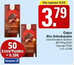 WEZ Gepa Bio Schokolade Angebot