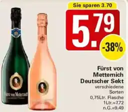 WEZ Fürst von Metternich Deutscher Sekt Angebot