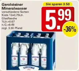 WEZ Gerolsteiner Mineralwasser Angebot