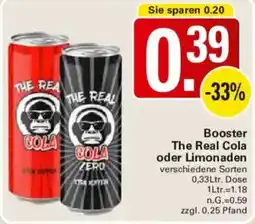 WEZ Booster The Real Cola oder Limonaden Angebot