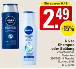 WEZ Nivea Shampoo oder Spülung Angebot