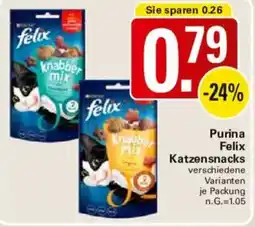 WEZ Purina Felix Katzensnacks Angebot