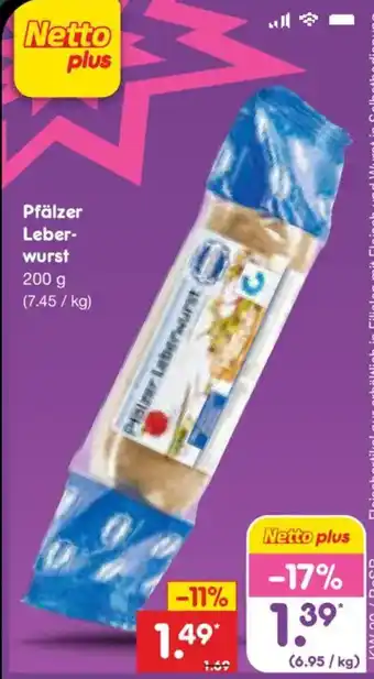Netto Marken-Discount Pfälzer Leberwurst Angebot