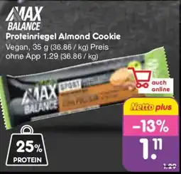 Netto Marken-Discount MAX BALANCE Proteinriegel Almond Cookie Angebot