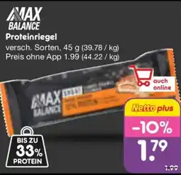 Netto Marken-Discount MAX BALANCE Proteinriegel Angebot