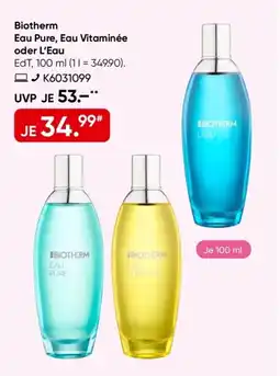 Galeria Biotherm Eau Pure, Eau Vitaminée oder L'Eau Angebot