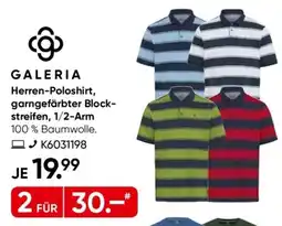 Galeria GALERIA Herren-Poloshirt, garngefärbter Blockstreifen, 1/2-Arm Angebot