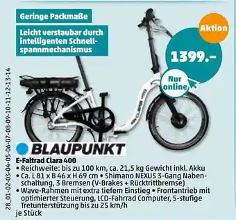 PENNY Blaupunkt E-Faltrad Clara 400 Angebot