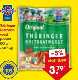 Netto Marken-Discount Wolf Thüringer Rostbratwurst Angebot