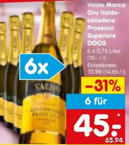 Netto Marken-Discount Valdo Valdobbiadene Prosecco Superiore Marca Oro Angebot